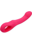 Nu Sensuelle Rhapsody Rechargeable Silicone Single Tapping Vibrator with Clitoral Stimulation - Deep Pink