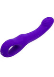 Nu Sensuelle Rhapsody Rechargeable Silicone Single Tapping Vibrator with Clitoral Stimulation - Deep Purple