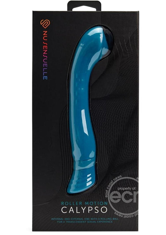 Nu Sensuelle Calypso Rechargeable Silicone Roller Motion G-Spot Vibrator with Clitoral Stimulation - Turquoise