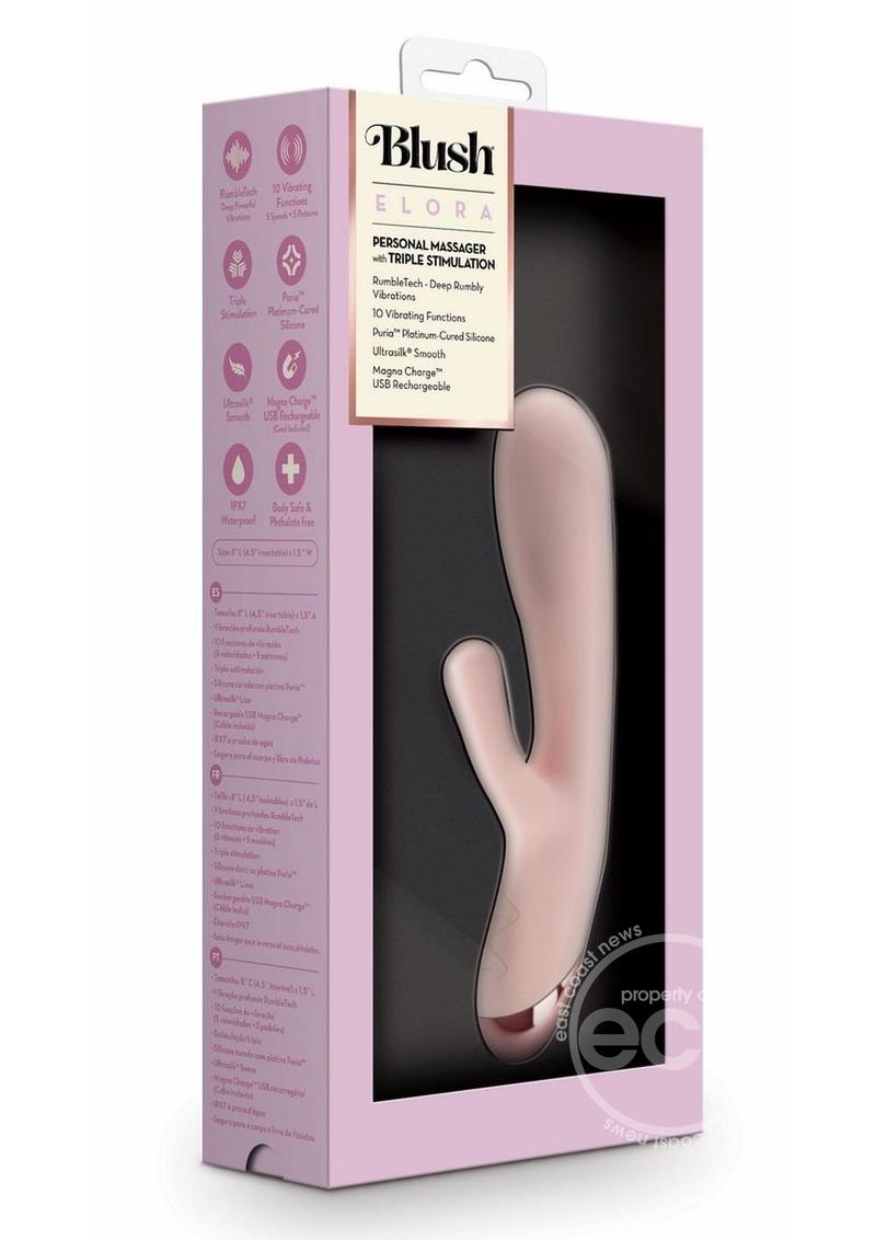 Blush Collection Elora Rechargeable Silicone Rabbit Vibrator - Pink