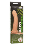 Performance Maxx Rechargeable Silicone Ribbed Dual Penetrator Extender - Vanilla