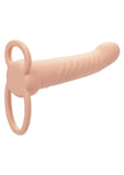 Performance Maxx Rechargeable Silicone Ribbed Dual Penetrator Extender - Vanilla