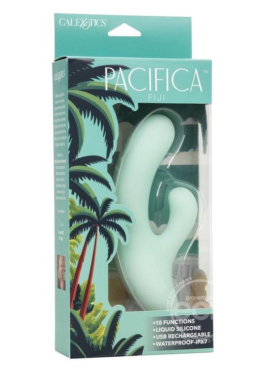 Pacifica Fiji Rechargeable Silicone Dual Vibrator - Green