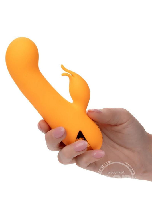 California Dreaming Montecito Muse Rechargeable Silicone Rabbit Vibrator - Orange