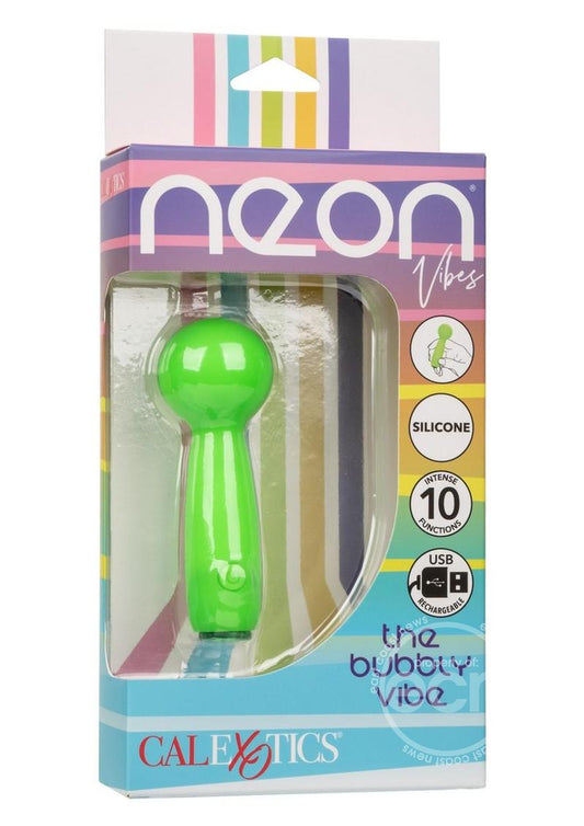 Neon Vibes The Bubbly Vibe Rechargeable Silicone Bullet Vibrator - Green