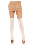 Leg Avenue Extra long Ribbed Knit Leg Warmers - O/S - Ivory