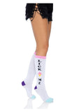 Leg Avenue Lick Me Knee Socks - O/S - Multicolor