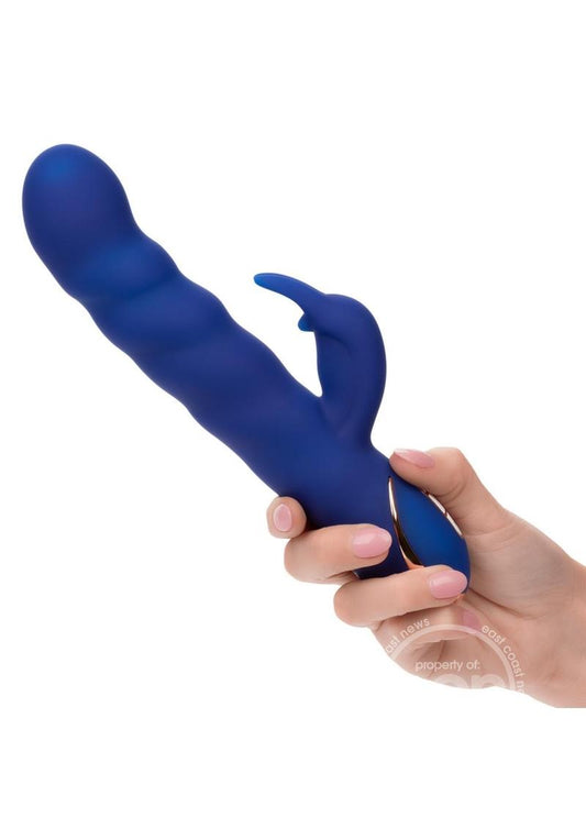 Jack Rabbit Signature Rechargeable Silicone Wave Motion Rabbit Vibrator - Blue