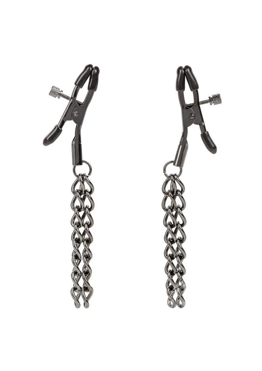 Euphoria Collection Chain Nipple Clamps - Black