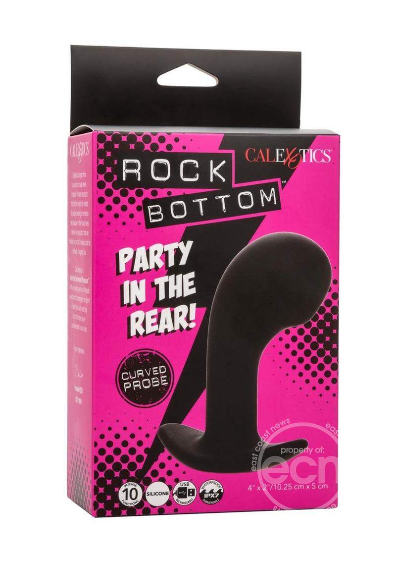 Rock Bottom Curved Rechargeable Silicone Probe - Black