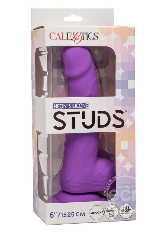 Neon Silicone Studs Dildo 6in