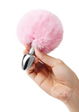 Whipsmart Fluffy Bunny Metal Plug with Tail 2.5in - Pink