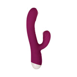 Evolved Double Tap Rechargeable Silicone Thumping Dual Stimulator Burgundy