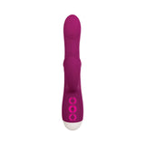 Evolved Double Tap Rechargeable Silicone Thumping Dual Stimulator Burgundy