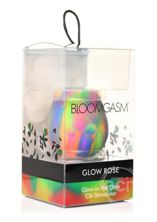 Bloomgasm Glow Rose Rechargeable Silicone Glow-in-the-Dark Rose Clit Stimulator - Multicolor