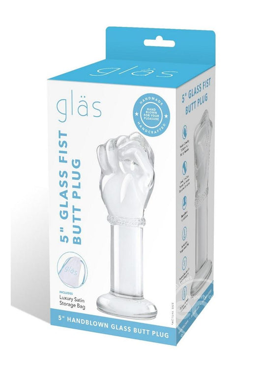 Glas Fist Glass Butt Plug 5in - Clear