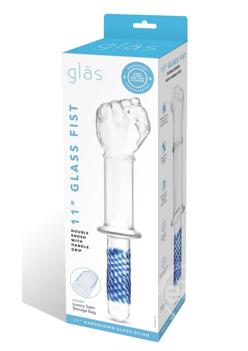 Glas Fist Double Ended Glass with Handle Grip 11in - Clear