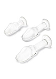 Glas Helmet Head Glass Anal Training Kit 4in, 5in, 6in (3 Piece) - Clear