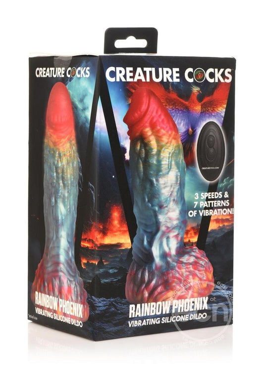 Creature Cocks Rainbow Phoenix Vibrating Silicone Dildo