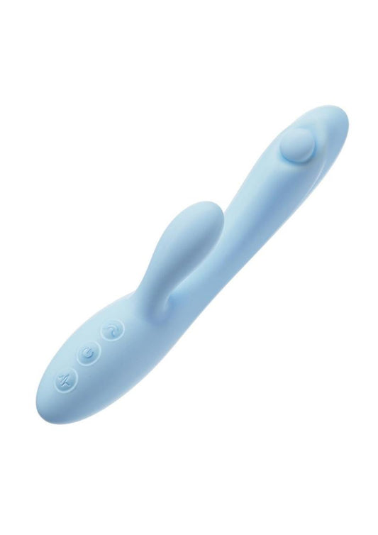 Play with Me Moondust Magic Rechargeable Silicone Rabbit Vibrator - Blue