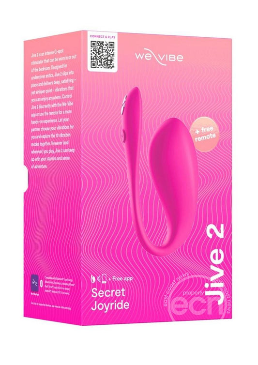 We-Vibe Jive 2 Silicone Rechargeable Remote Control Wearable G-Spot Vibrator - Electric Pink