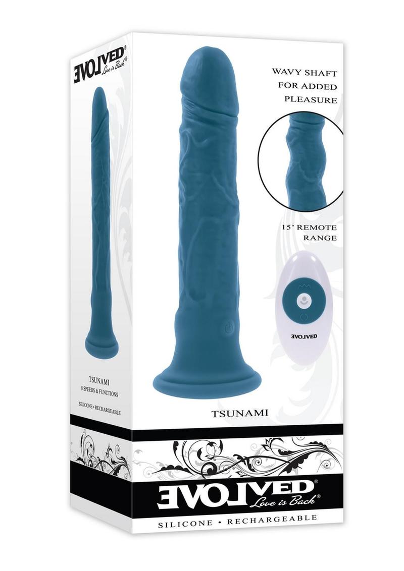 Evolved Tsunami Rechargeable Vibrating Dildo Silicone Teal The Adult Emporium Evolved Tsunami Rechargeable Vibrating Dildo Silicone Teal The Adult Emporium