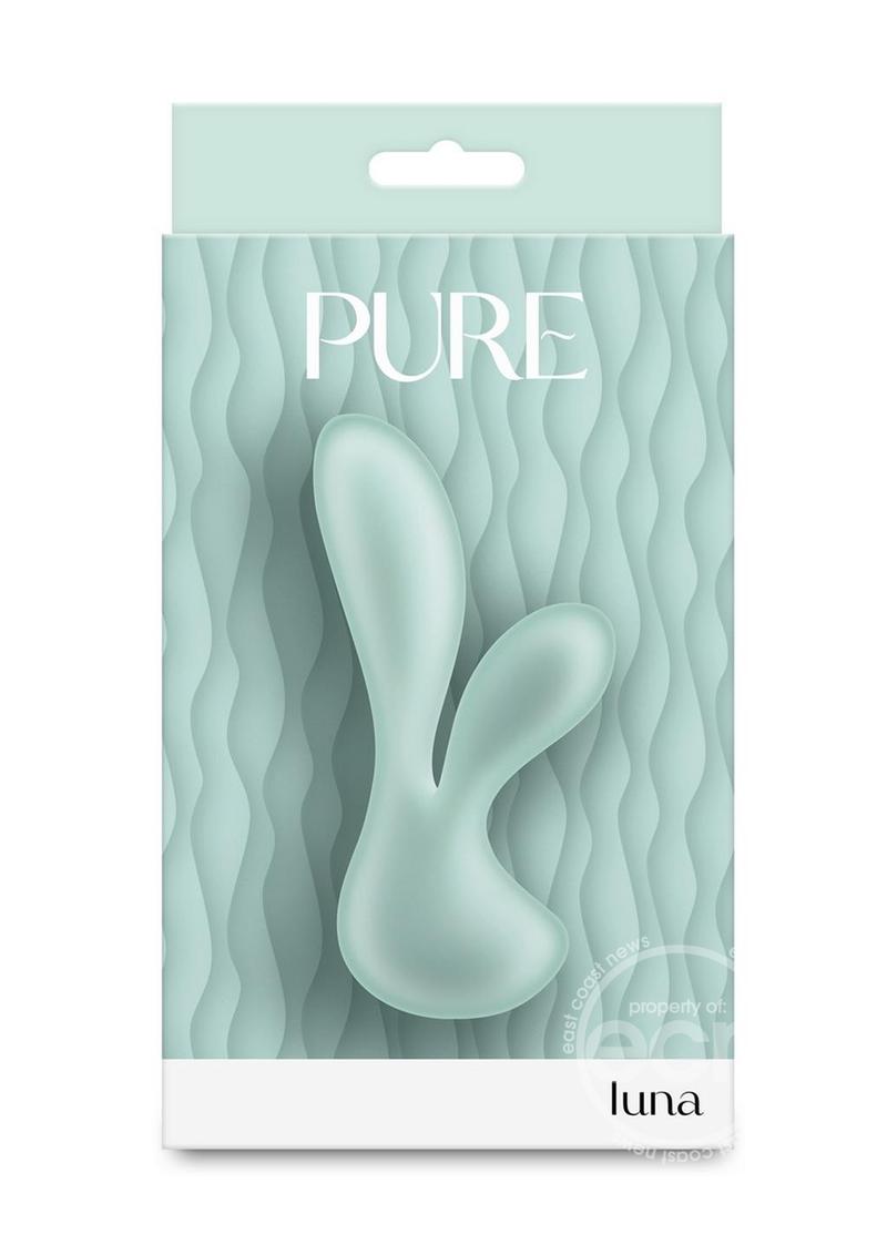 Pure Luna Rechargeable Silicone Rabbit Vibrator - Teal