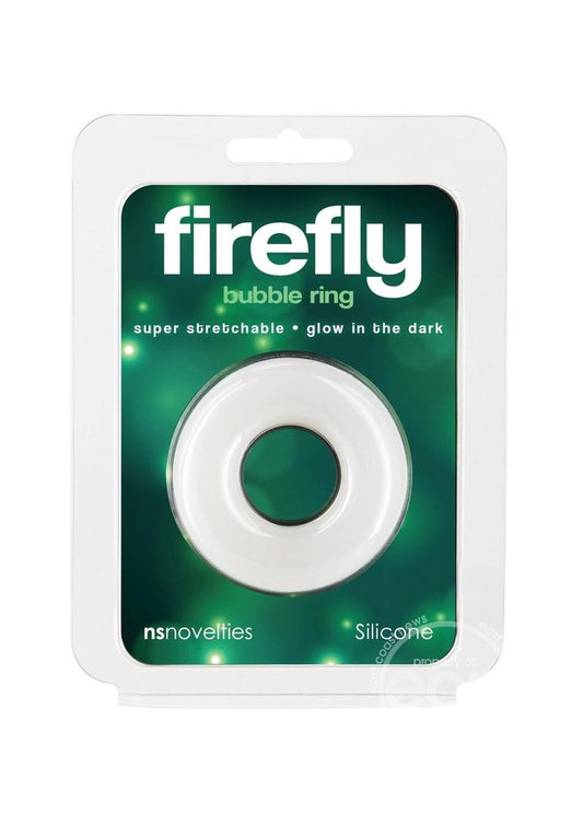 Firefly Bubble Ring Glow in The Dark Cock Ring - Medium - White