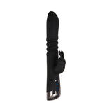 Rapid Rabbit Rechargeable Silicone Thrusting Rabbit Vibrator - Black