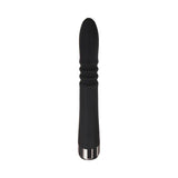 Rapid Rabbit Rechargeable Silicone Thrusting Rabbit Vibrator - Black