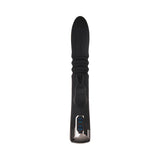 Rapid Rabbit Rechargeable Silicone Thrusting Rabbit Vibrator - Black