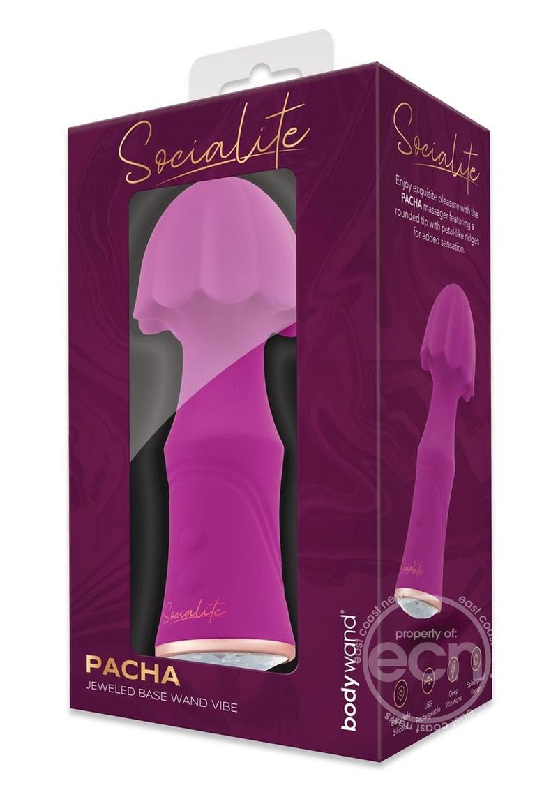 Bodywand Socialite Pacha Rechargeable Silicone Wand - Purple/Gold