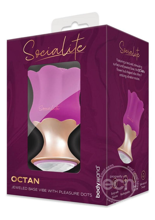 Bodywand Socialite Octan Rechargeable Silicone Massager - Purple/Gold