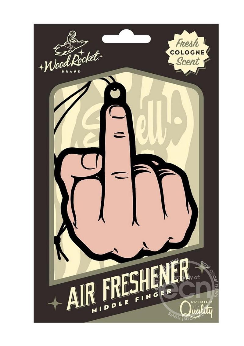 Middle Finger Air Freshener - Pink/Black