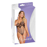 Magic Silk Seamless Open-Crotch Teddy Black OS