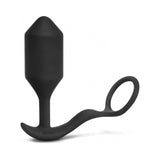 b-Vibe Vibrating Snug & Tug Rechargeable Weighted Silicone Anal Plug with Cockring Black