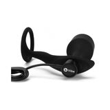 b-Vibe Vibrating Snug & Tug Rechargeable Weighted Silicone Anal Plug with Cockring Black