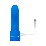 Gender X Flick It Rechargeable Flicking Dual Stimulation Silicone Finger Vibrator Blue