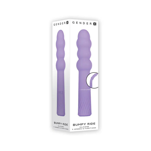 Gender X Bumpy Ride Rechargeable Flexible Silicone Beaded Vibrator Purple