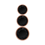 Gender X Gold Digger 3-Piece Rose Gold Beaded Anal Plug With Black Gemstone Base Set