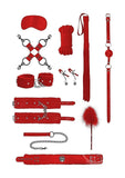 Ouch! 11-Piece Intermediate Bondage Kit Red