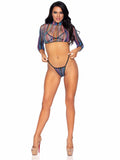 Show My Stripes Fishnet Bikini Set