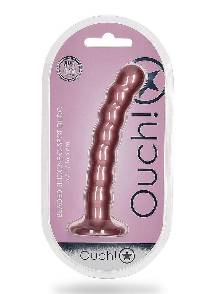 Shots Ouch! Beaded Silicone 6.5 in. G-Spot Dildo