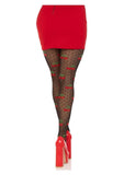 Leg Avenue Spandex Sheer Polka Dot Cherry Tights - OS - Black