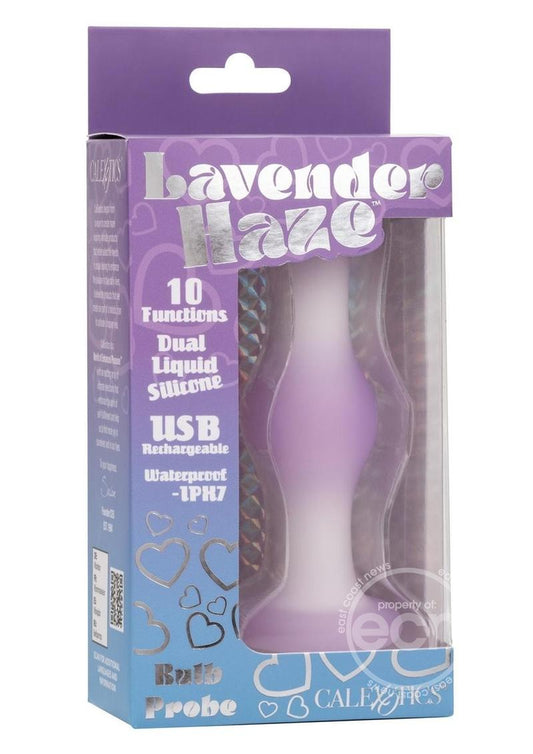 Lavender Haze Bulb Probe Silicone Rechargeable Anal Plug - Purple/White