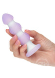 Lavender Haze Beaded Probe Silicone Rechargeable Anal Plug - Purple/White