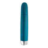 Evolved Super Slim Rechargeable Textured Silicone Sli mline Vibrator Teal