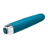 Evolved Super Slim Rechargeable Textured Silicone Sli mline Vibrator Teal