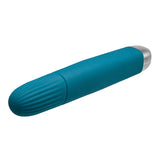 Evolved Super Slim Rechargeable Textured Silicone Sli mline Vibrator Teal