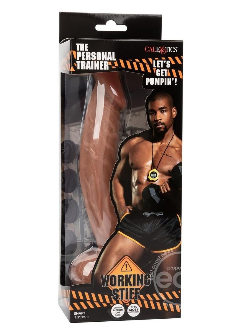 Working Stiff The Personal Trainer Realistic Posable Dildo with Suction Cup - Caramel